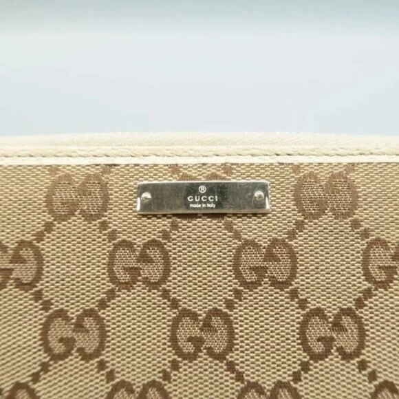 100% Authentic GUCCI Brown GG Cloth Wallet 323-091824 - Picture 8 of 12